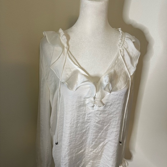 Paige Silk Elegant White Blouse - Picture 2 of 4